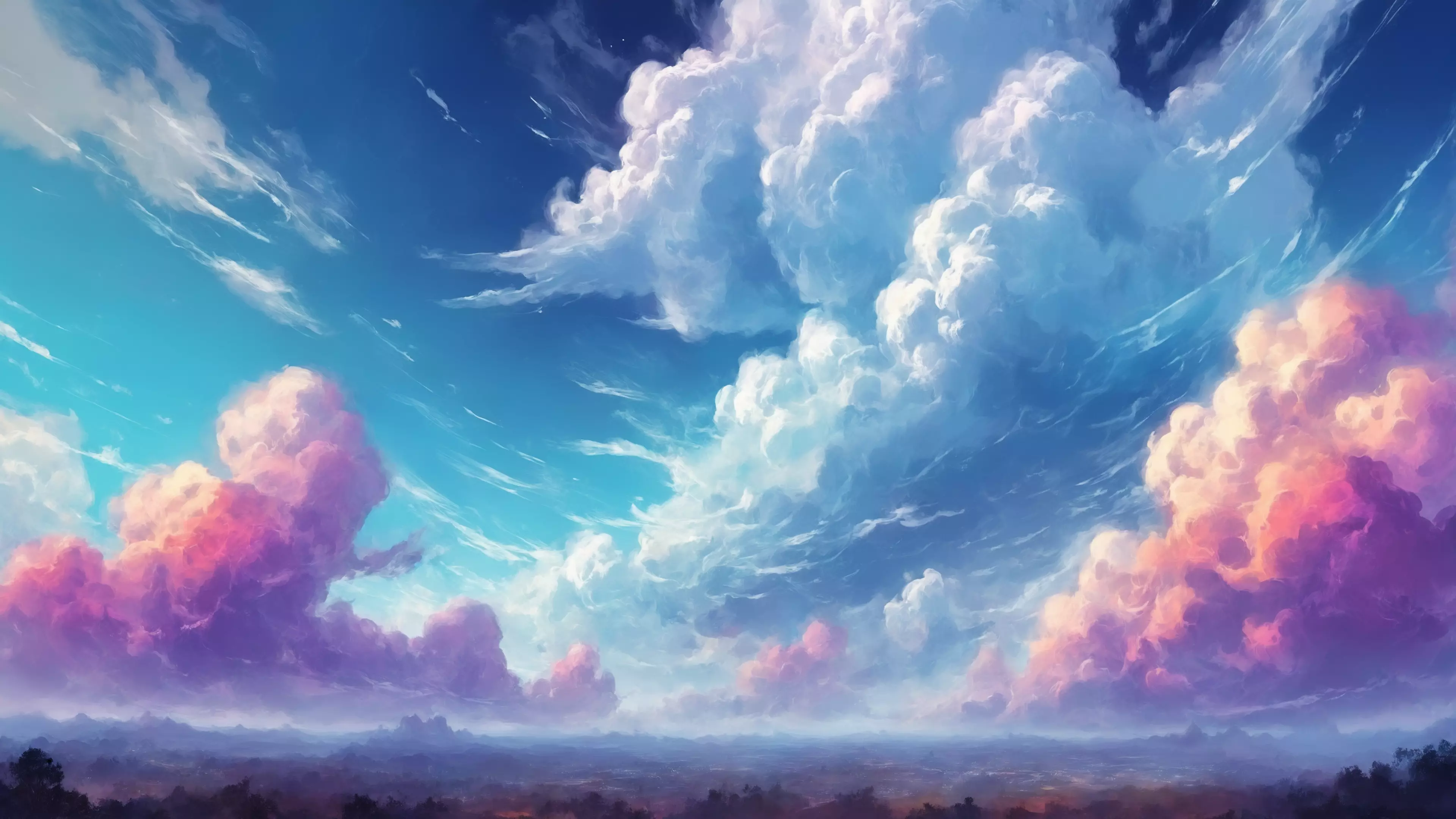 Blue skies in the late afternoon